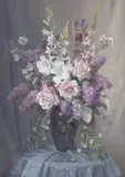 Ernest Buckmaster, Still Life with Roses, oil on canvas