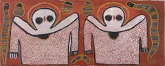 Lily Karadada, Wandjina (Rain Spirit), 1998, synthetic polymer paint and natural earth pigments on canvas