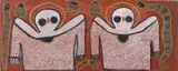 Lily Karadada, Wandjina (Rain Spirit), 1998, synthetic polymer paint and natural earth pigments on canvas
