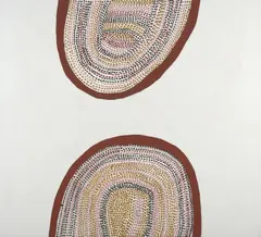 Goody Barratt, Geminyban Caves, 2000, natural ochres with binder on linen