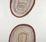 Goody Barratt, Geminyban Caves, 2000, natural ochres with binder on linen