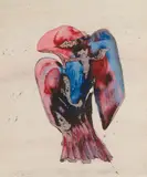 Bird by Sidney Nolan, 1969, mixed media on paper, sold Sep 2020