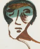 Head by Sidney Nolan, c.1955, oil on paper, sold Sep 2020