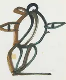 Abstract Face by Sidney Nolan, c.1955, oil on paper, sold Sep 2020