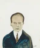 Untitled (Man in Jacket and Tie) by Sidney Nolan, c.1955, mixed media on paper, sold Sep 2020