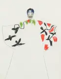 Noh, Kyoto by Sidney Nolan, c.1957, mixed media on paper, sold Sep 2020
