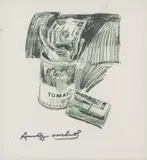 Andy Warhol, Campbell's Soup Can and Dollar Bills, offset lithograph