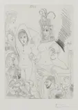 Pablo Picasso, Homme barbu songeant à une scène des mille et une nuits, etching 6/50