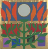 John Coburn, Tree of Life, 1974, colour screenprint with gold foil 16/50