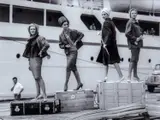Bruno Benini, 'Station Pier' - Models Vida Elekna, Lyn Richmond, Terry Taylor and Gay Vardi Photographed at Melbournes Famous Departure Port