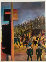 Burning at Glenrowan (Ned Kelly series) by Sidney Nolan, 1970-71, screenprint A/P, sold Jul 2020