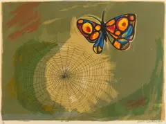 The Web by Charles Blackman, 1970, lithograph 13/80, sold Jul 2020