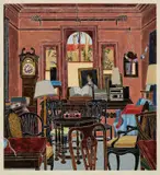 Cressida Campbell, The Front Room 1987, 1987, hand painted woodblock print