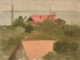 Clarice Beckett, Two Red Roofs c1932