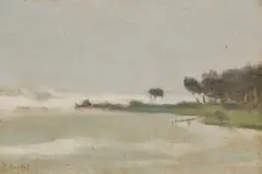 Clarice Beckett, Stormy Seas, Beaumaris, oil on board