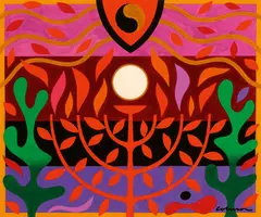 John Coburn, Tree of Life II (Maquette for Tapestry) 1974, 1974, gouache on paper