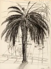 Brett Whiteley, By Midday (Lavender Bay) c1974-76, c1974-76, ink and charcoal on paper