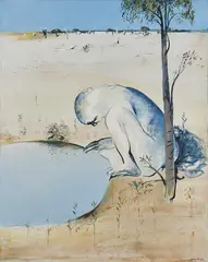 Arthur Boyd, Figure by a Round Pool (Narcissus) 1976, 1976, oil on canvas