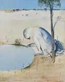 Arthur Boyd, Figure by a Round Pool (Narcissus) 1976, 1976, oil on canvas