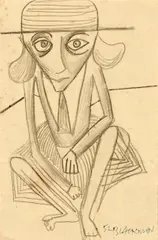 Charles Blackman, Schoolgirl 1952, 1952, pencil on paper