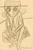 Charles Blackman, Schoolgirl 1952, 1952, pencil on paper