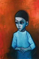 Robert Dickerson, Boy in Blue c1968, c1968, oil on board
