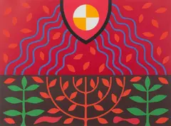 John Coburn, The 3rd Day: God Created the Earth (from The Seven Days of Creation, The Book of Genesis series) 1969-70, 1969-70, wool tapestry