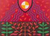 John Coburn, The 3rd Day: God Created the Earth (from The Seven Days of Creation, The Book of Genesis series) 1969-70, 1969-70, wool tapestry