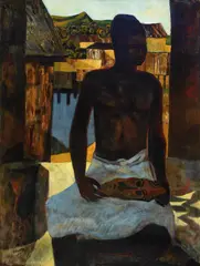 Ray Crooke, Boy with Sepik Mask 1964, 1964, oil on canvas