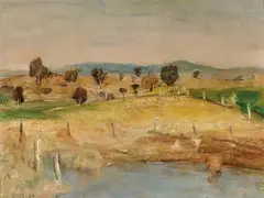 Lloyd Rees, Mount Rankin Landscape 1954, 1954, oil on canvas on board