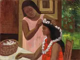 Ray Crooke, Girls with Frangipanis, oil on canvas