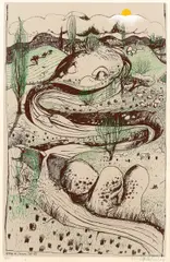 Brett Whiteley, Spring at Oberon 1979, 1979, colour screenprint and collage