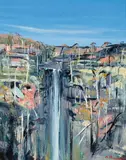 Arthur Boyd, Shoalhaven Waterfall, oil on board
