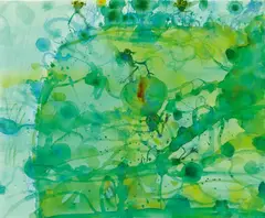 John Olsen, Old Pond, watercolour, ink and pastel on paper
