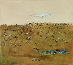 Fred Williams, Pond in Landscape 1965, 1965, oil on canvas