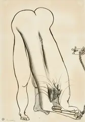 Brett Whiteley, Shampoo 1992, 1992, charcoal on paper