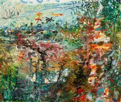 John Perceval, Mount Ainslie Airport 1966, 1966, oil on canvas