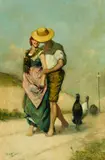 Girolamo P. Nerli, The Courtship (also known as The Springtime of Life and In Transgression) c1894