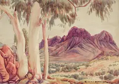 Albert Namatjira, Near Corroboree Rock, Eastern MacDonnells c1945, c1945, Near Corroboree Rock, Eastern MacDonnells