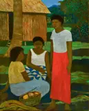 Ray Crooke, (Island Villagers), oil on canvas