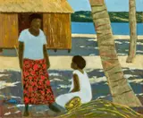 Ray Crooke, (Island Beach Scene), oil on canvas
