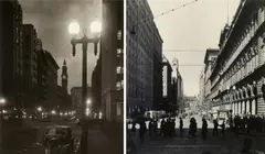 Max Dupain, (i) Martin Place by Night 1939; (ii) (Martin Place), gelatin silver photograph (2)