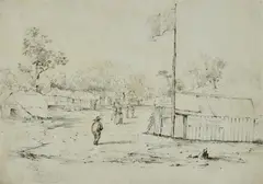 Thomas Balcombe, Scene in the Township of Sofala 1852, 1852, ink and pencil on paper