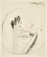 Brett Whiteley, Lavender Bay Wharf 1978, 1978, etching