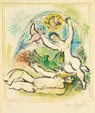 Marc Chagall, Tomorrow My Fair One Shall Have a Dove (from In the Land of the Gods) 1967, 1967, colour lithograph