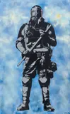 Blek le Rat, The Ultimate Illusion 2009, 2009, synthetic polymer paint and spray paint on canvas