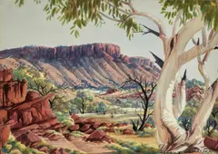 Mount Gillen, Western MacDonnell Ranges c1952 by Albert Namatjira, c1952, Mount Gillen, Western MacDonnell Ranges, sold Nov 2025