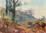 Frederick McCubbin, The Clearing c1910, c1910, oil on canvas on board