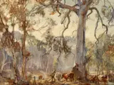Hans Heysen, Morning Mist, Autumn, Ambleside 1925