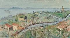 Lloyd Rees, The River Derwent from the Heights of Sandy Bay, Tasmania c1967, c1967, oil on canvas on board